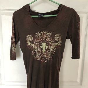 3/4 length Buckle top